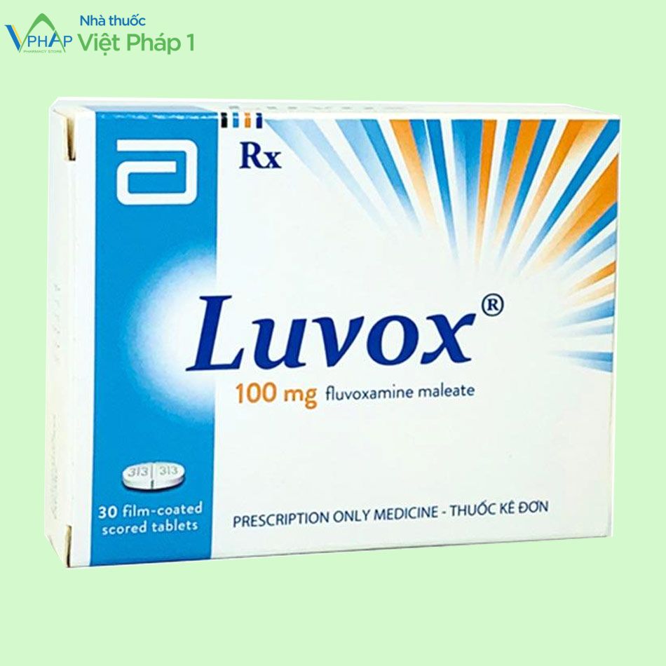 Mặt trước hộp thuốc Luvox 100mg điều trị trầm cảm