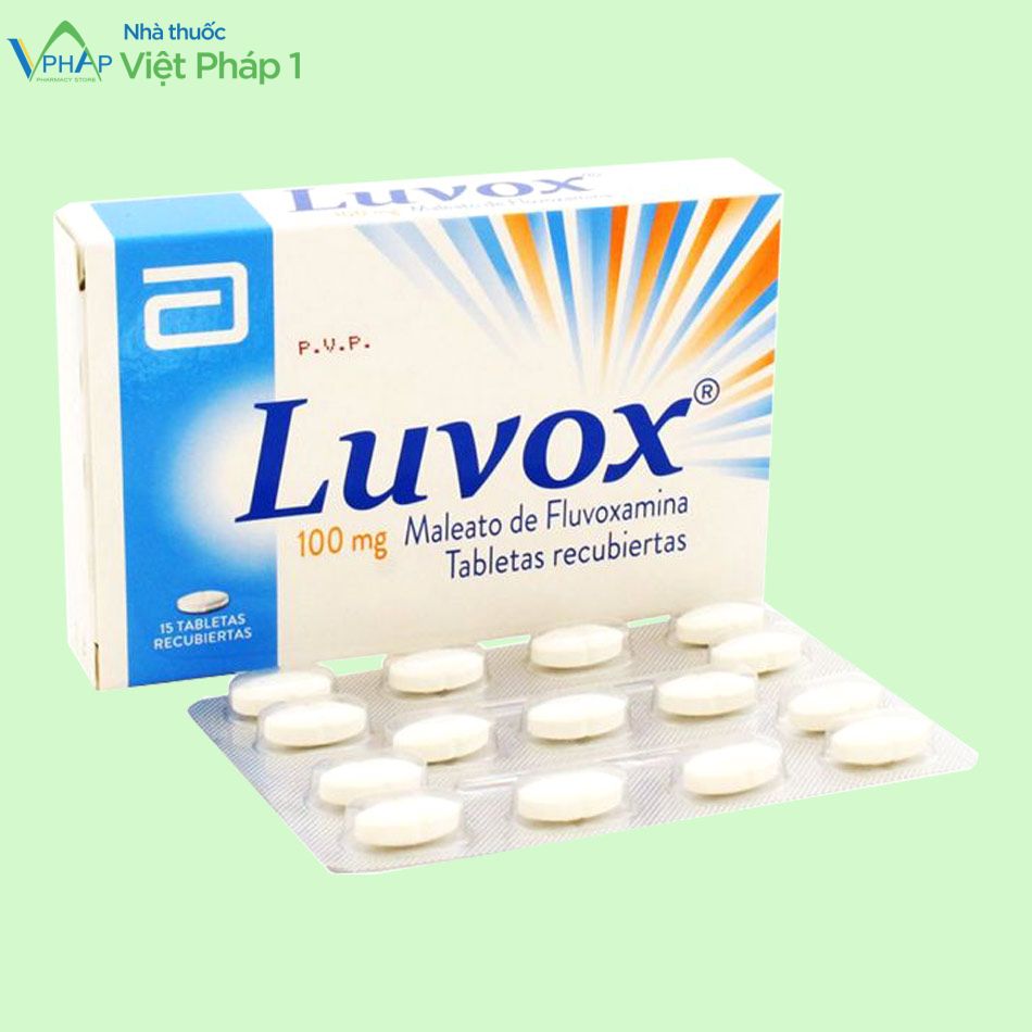 Hộp và vỉ thuốc điều trị trầm cảm Luvox 100mg