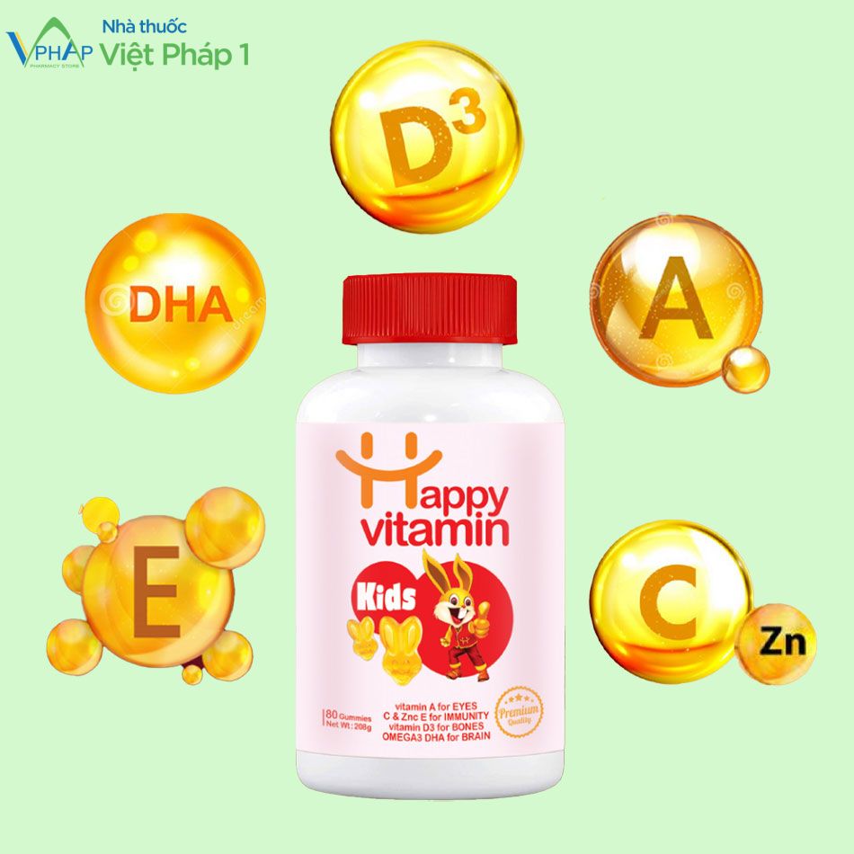 Kẹo dẻo Happy Vitamin Kids cung cấp hàm lượng dưỡng chất cao