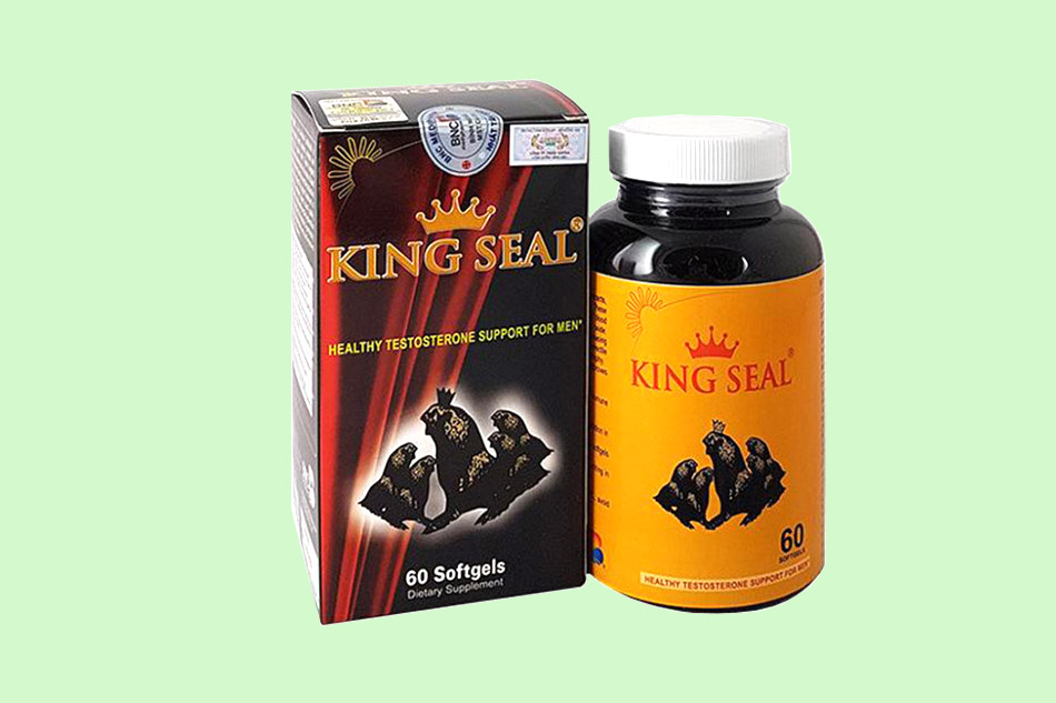 Hộp và lọ viên uống bổ thận King Seal của Mỹ