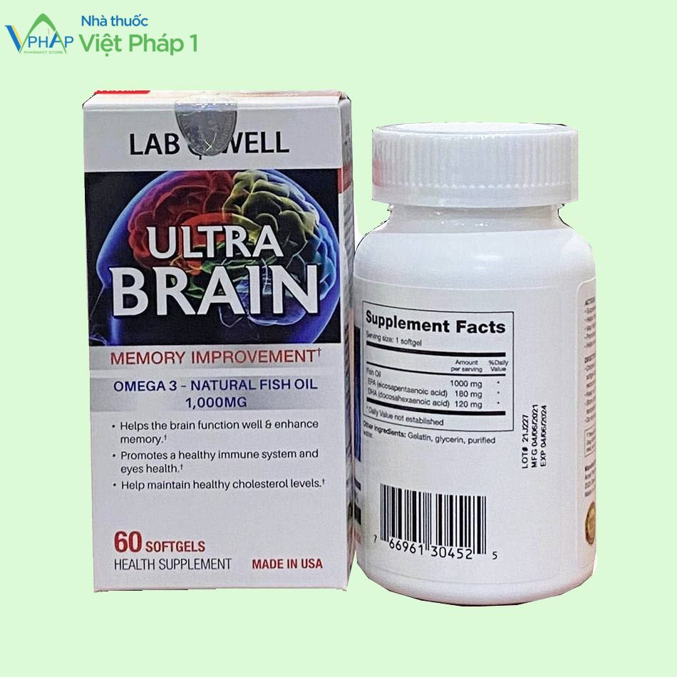 Thông tin trên vỏ và hộp sản phẩm Ultra Brain