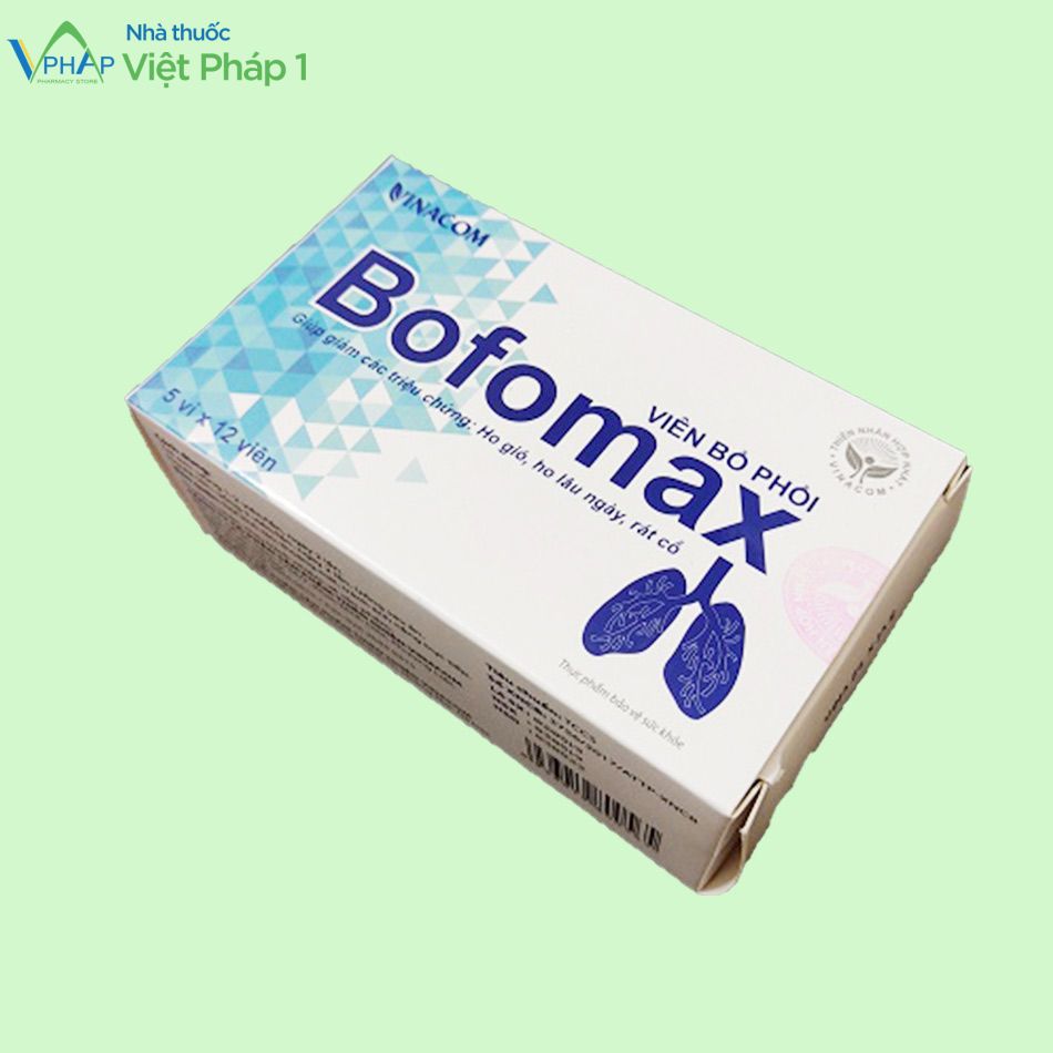 Hộp sản phẩm viên uống bổ phổi Bofomax