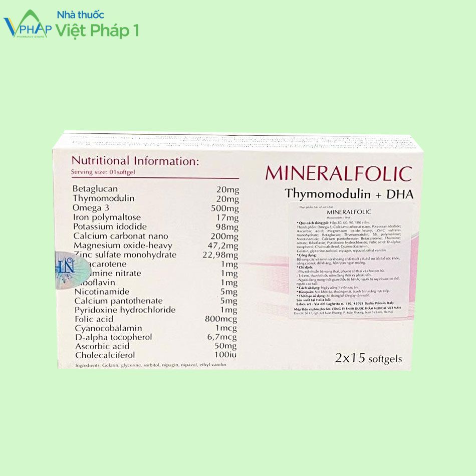 Thông tin của sản phẩm Mineralfolic