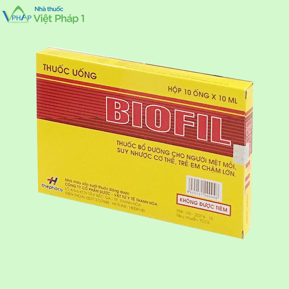 Hộp 10 ống thuốc uống Biofil