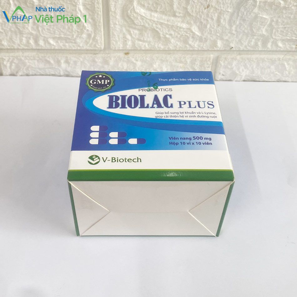 Hộp sản phẩm Biolac Plus được chụp tại Nhà Thuốc Việt Pháp 1