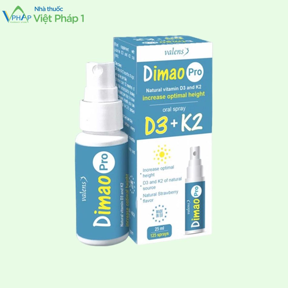 Dimao Pro bổ sung vitamin D3 và K2 dạng xịt