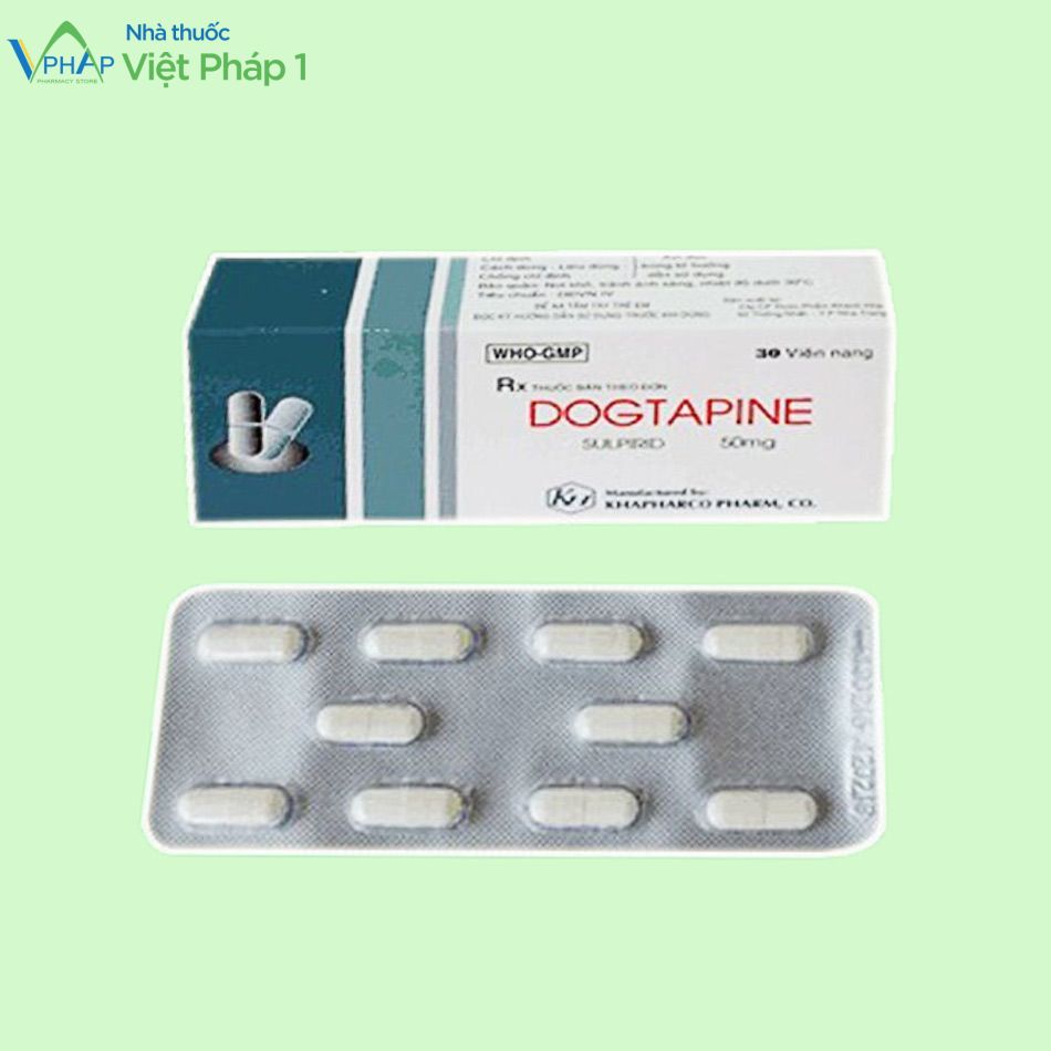 Hộp và vỉ thuốc Dogtapine 50mg