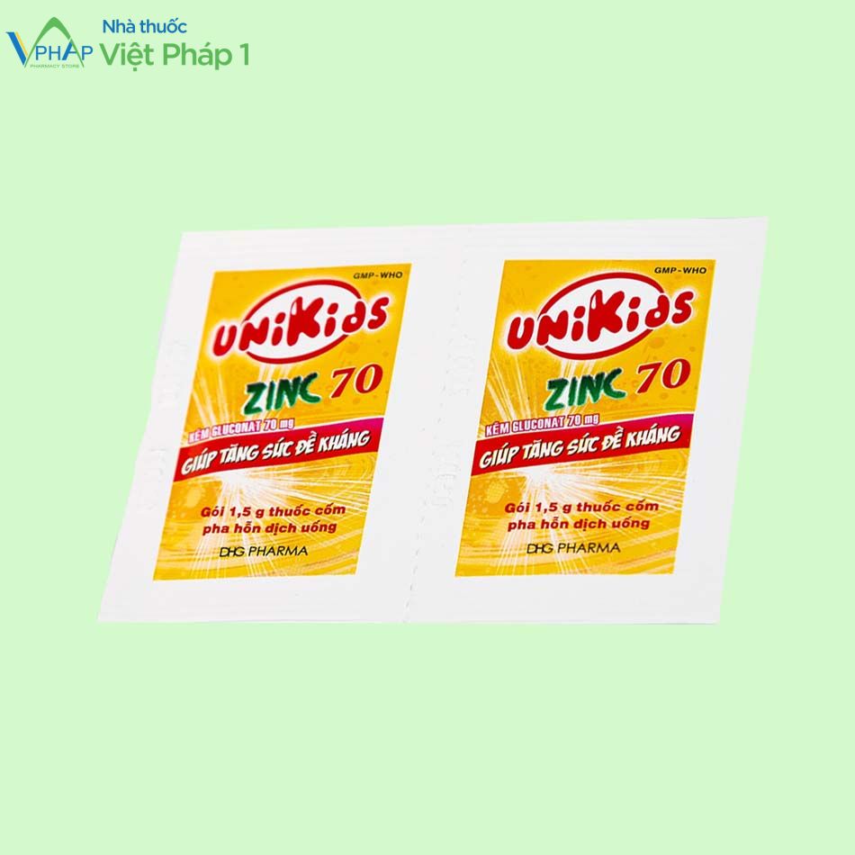 Thuốc Unikids Zinc 70 có bán tại nhà thuốc Việt Pháp 1.