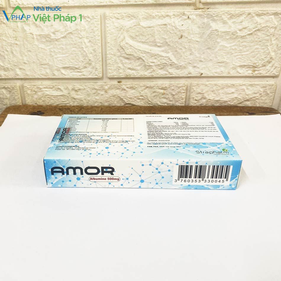 Hình ảnh cạnh sản phẩm Amor (Albumin 500mg) tại nhà thuốc Việt Pháp 1