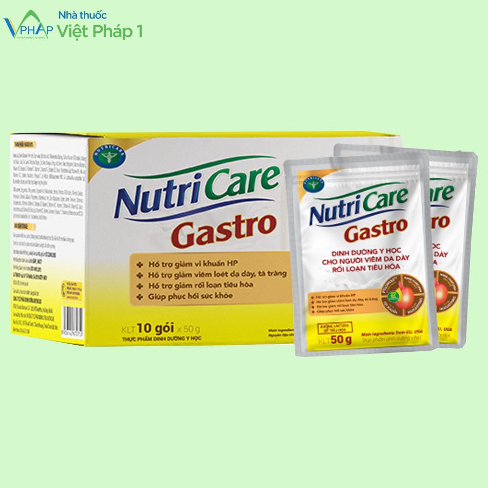 Hộp sữa bột Nutricare Gastro 10 gói