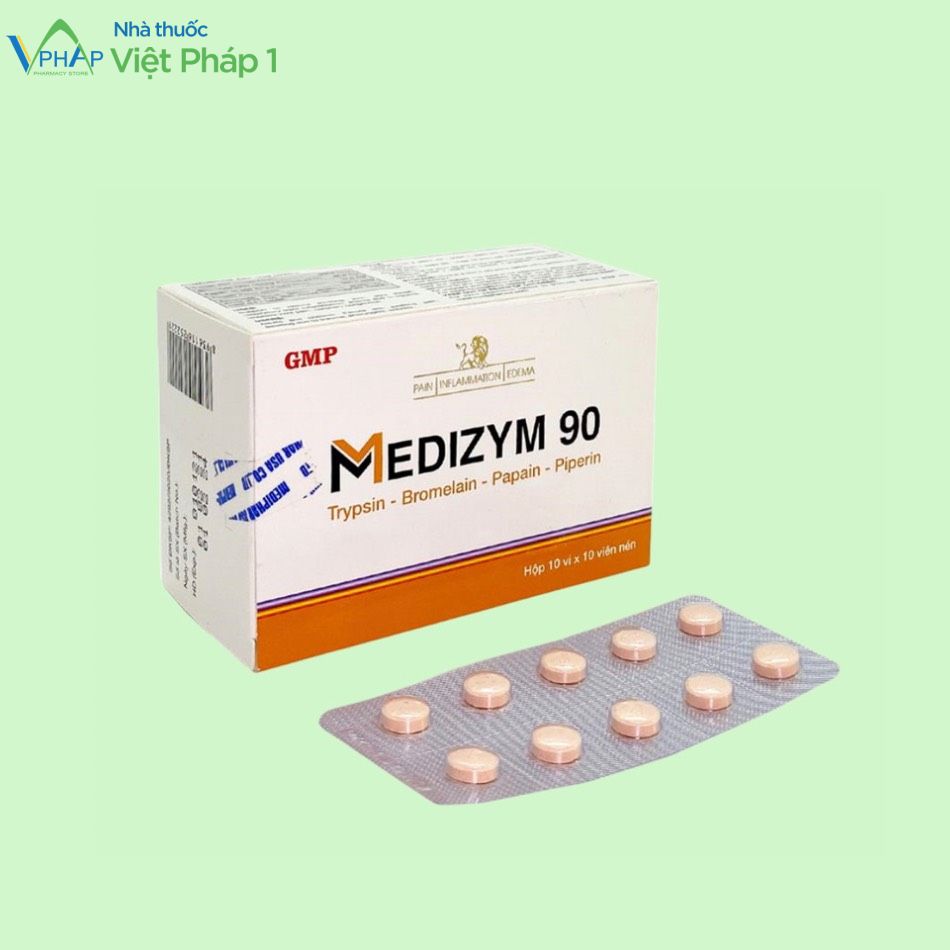 Hộp và vỉ sản phẩm Medizym 90