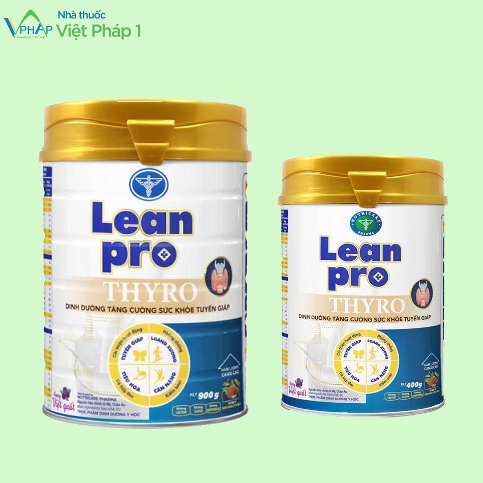 Sữa dinh dưỡng LeanPro Thyro hộp 900g và 400g