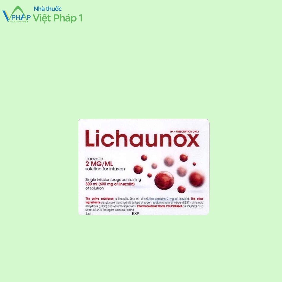 Hình ảnh: phía trên thuốc Lichaunox 2mg/ ml