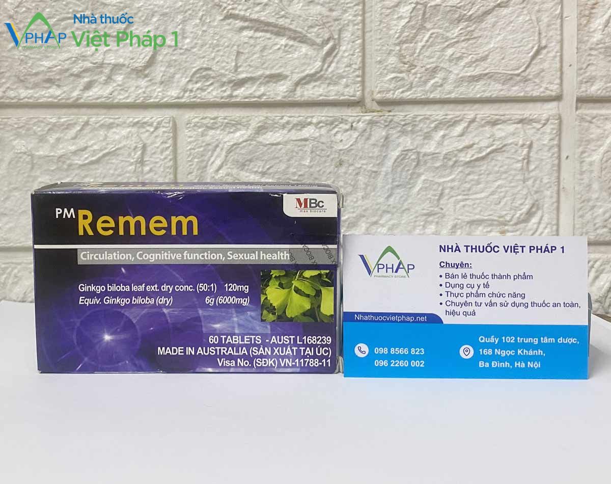 Hình ảnh: Sản phẩm PM Remem được chụp tại Nhà Thuốc Việt Pháp 1