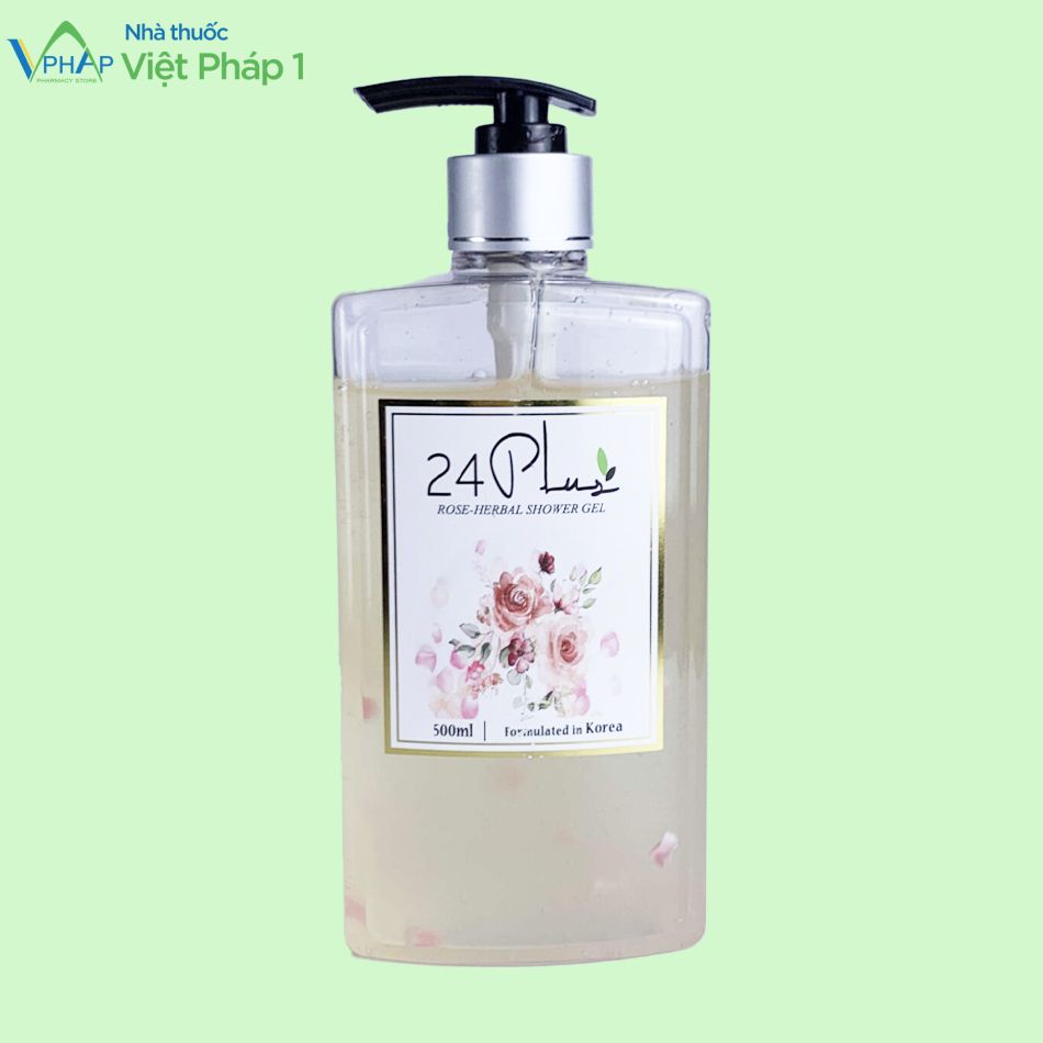 Sữa tắm dược liệu hoa hồng 24 PLUS dạng gel 500ml