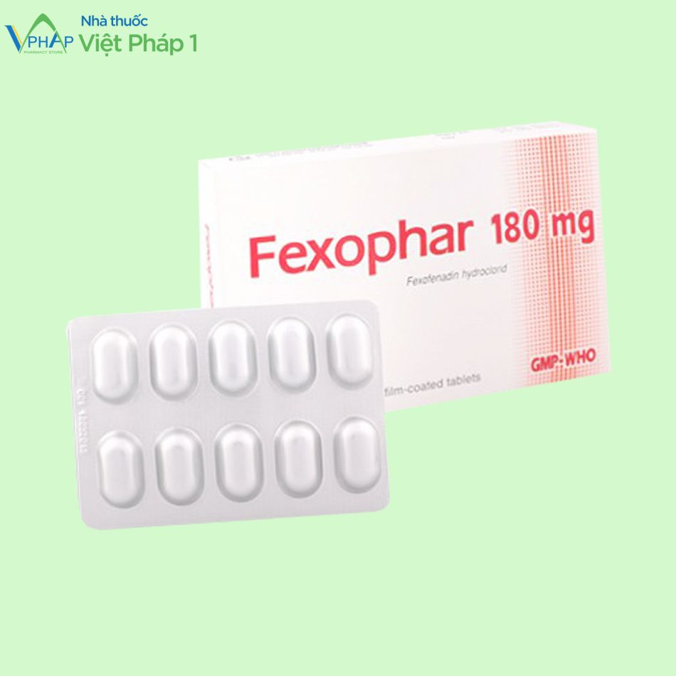 Hình ảnh hộp và vỉ thuốc Fexophar 180mg