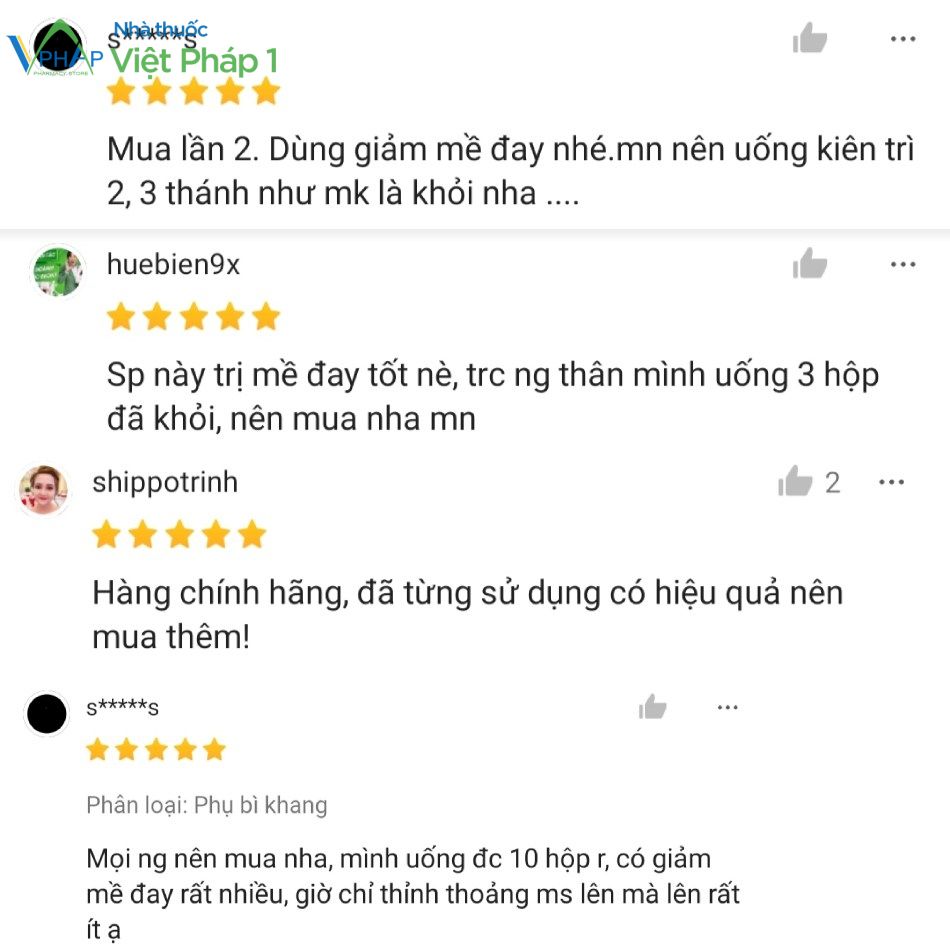 Review của người dùng về sản phẩm Phụ Bì Khang