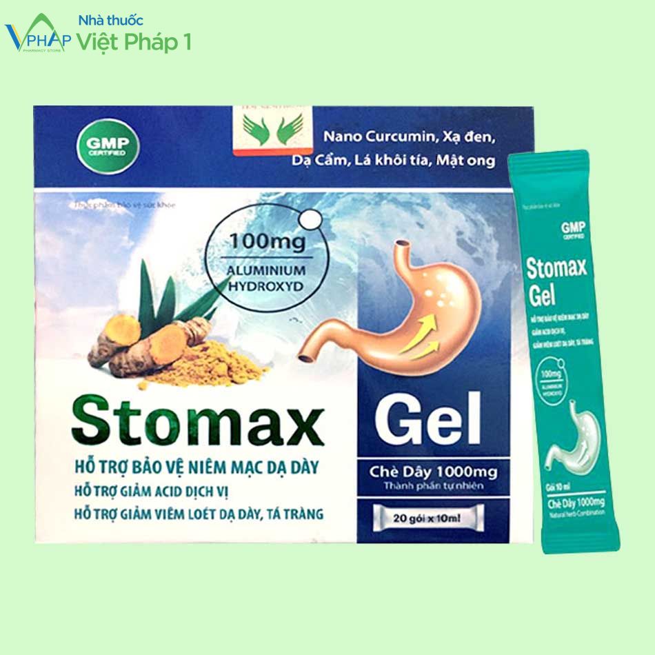 Stomax Gel bào chế dạng gel dùng đường uống. 