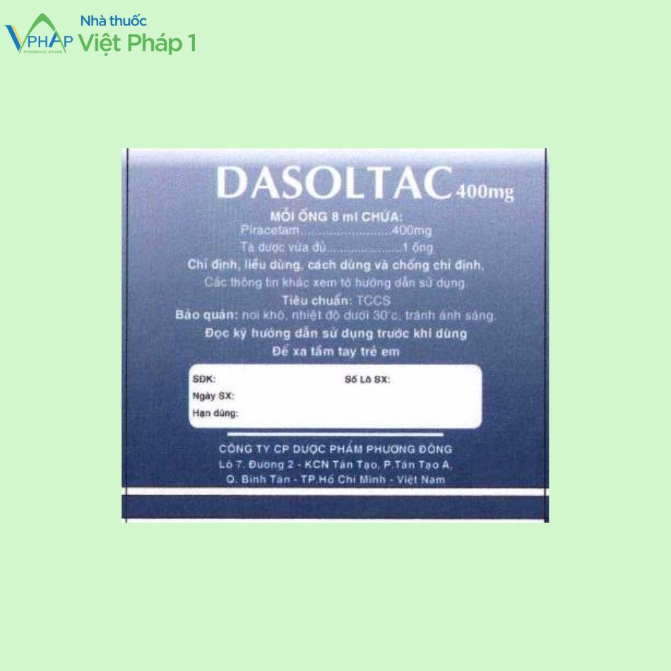Hộp 12 ống 8ml dung dịch uống Dasoltac
