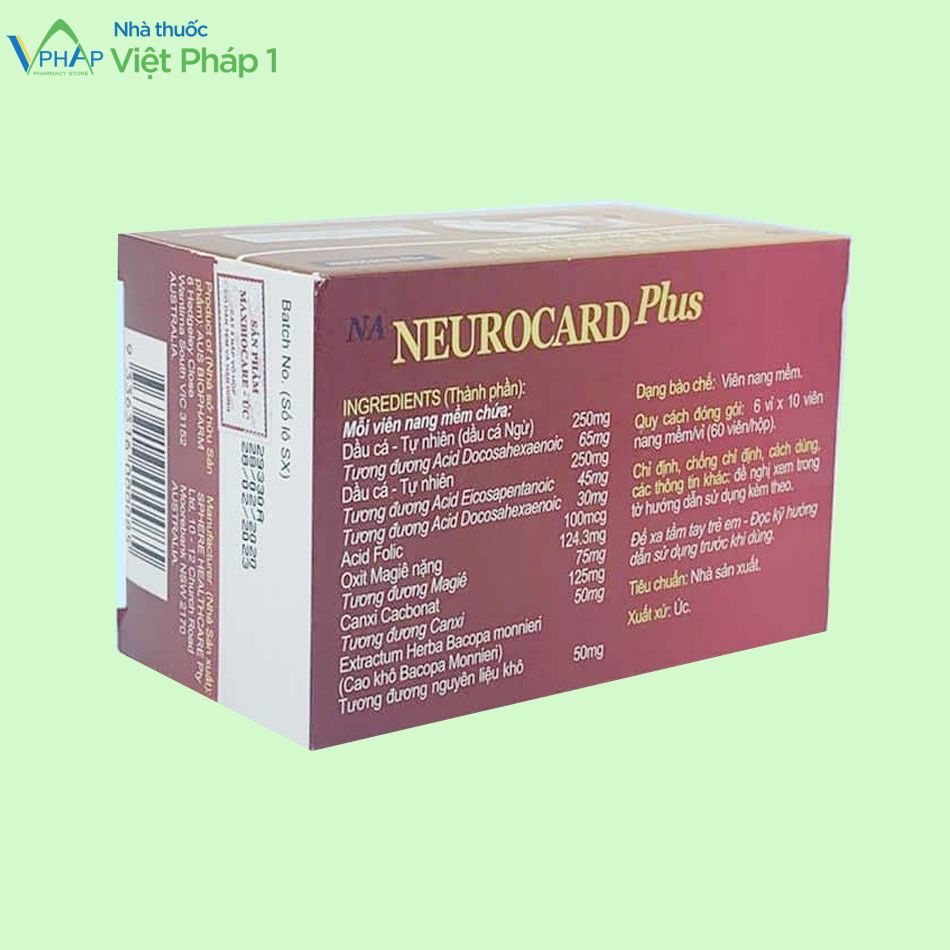 Hình ảnh: hạn dùng, tem mác và mã vạch của thuốc Na Neurocard Plus