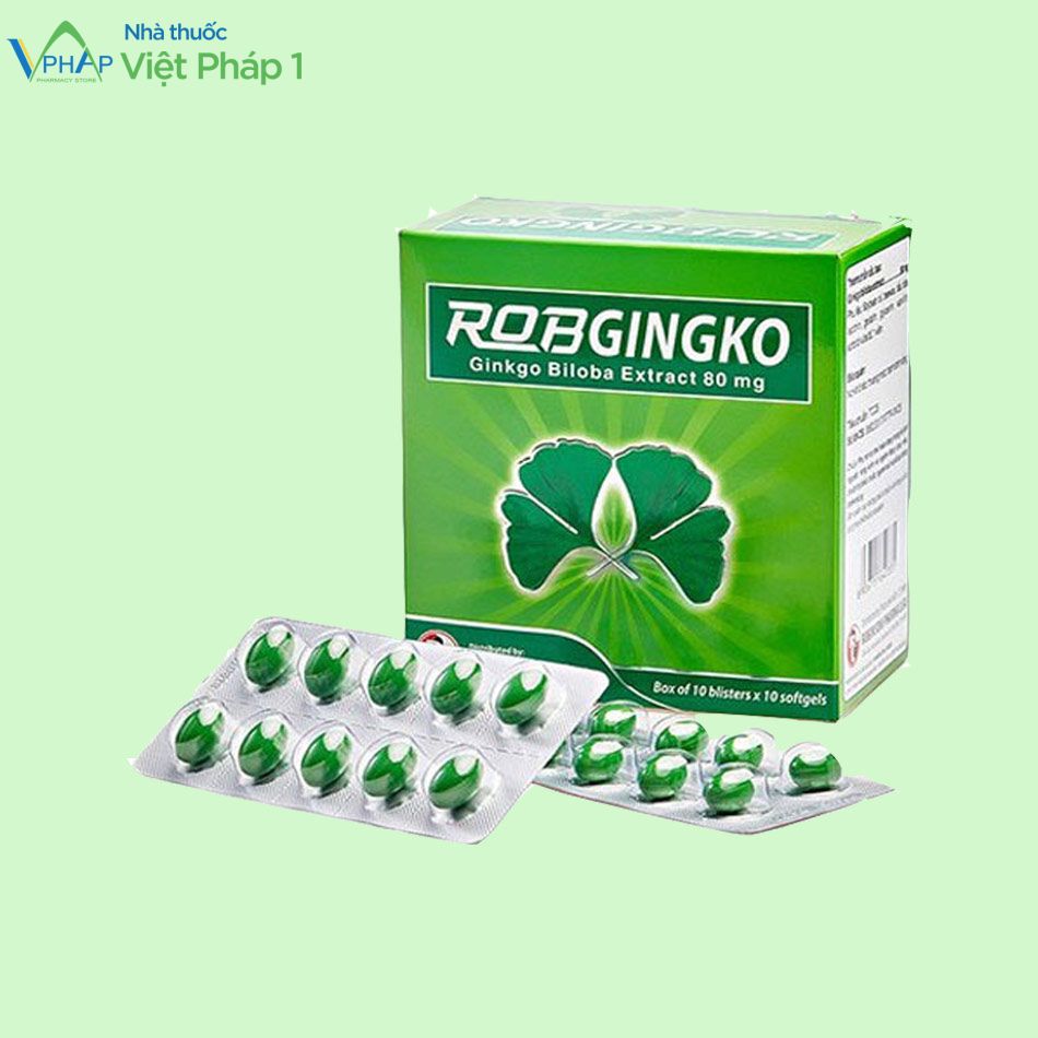 Hình ảnh: Hộp ngoài và vỉ bên trong của sản phẩm Robgingko