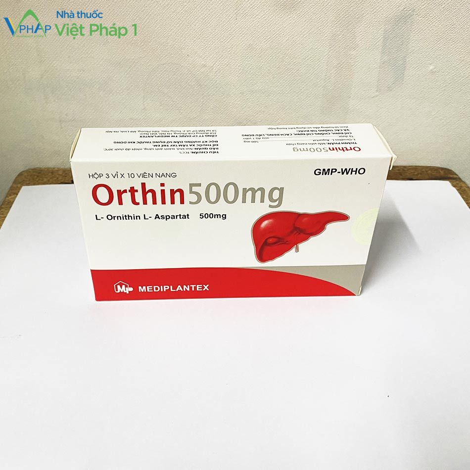 Hình ảnh hộp thuốc Orthin 500mg tại Nhà thuốc Việt Pháp 1