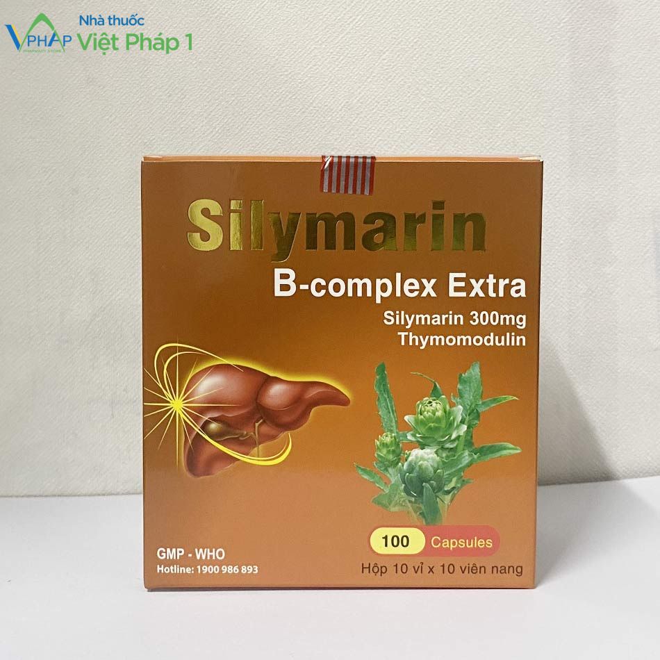 Hình ảnh: Hộp ngoài của sản phẩm Silymarin B-complex Extra được chụp tại Nhà Thuốc Việt Pháp 1