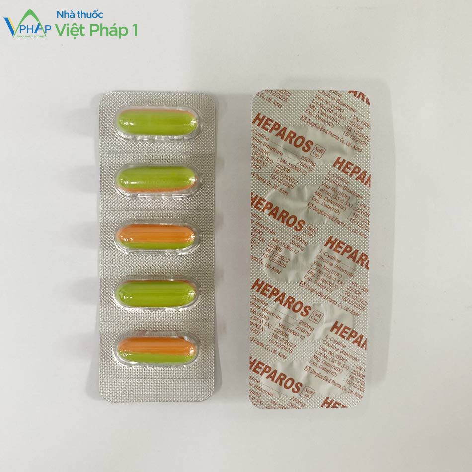 Hình ảnh: Vỉ thuốc Heparos được chụp tại Nhà Thuốc Việt Pháp 1