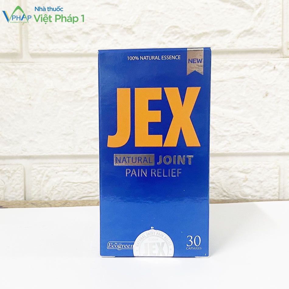 Hình ảnh: Hộp ngoài của sản phẩm Jex Natural Joint Pain Relief được chụp tại Nhà Thuốc Việt Pháp 1