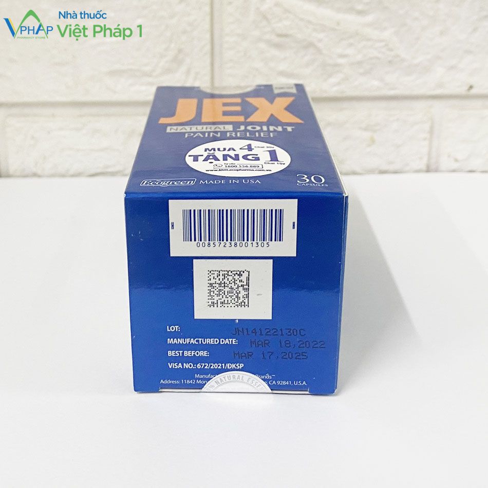 Hình ảnh: Mặt dưới củah Jex Natural Joint Pain Relief được chụ tai Nhà Thuốc Việt Pháp 1