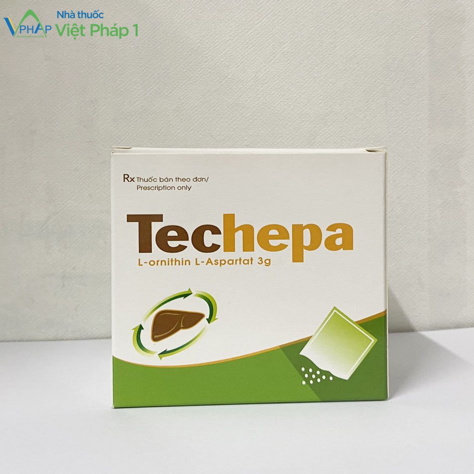 Hình ảnh: Hộp ngoài của thuốc Techepa chụp tại Nhà Thuốc Việt Pháp 1