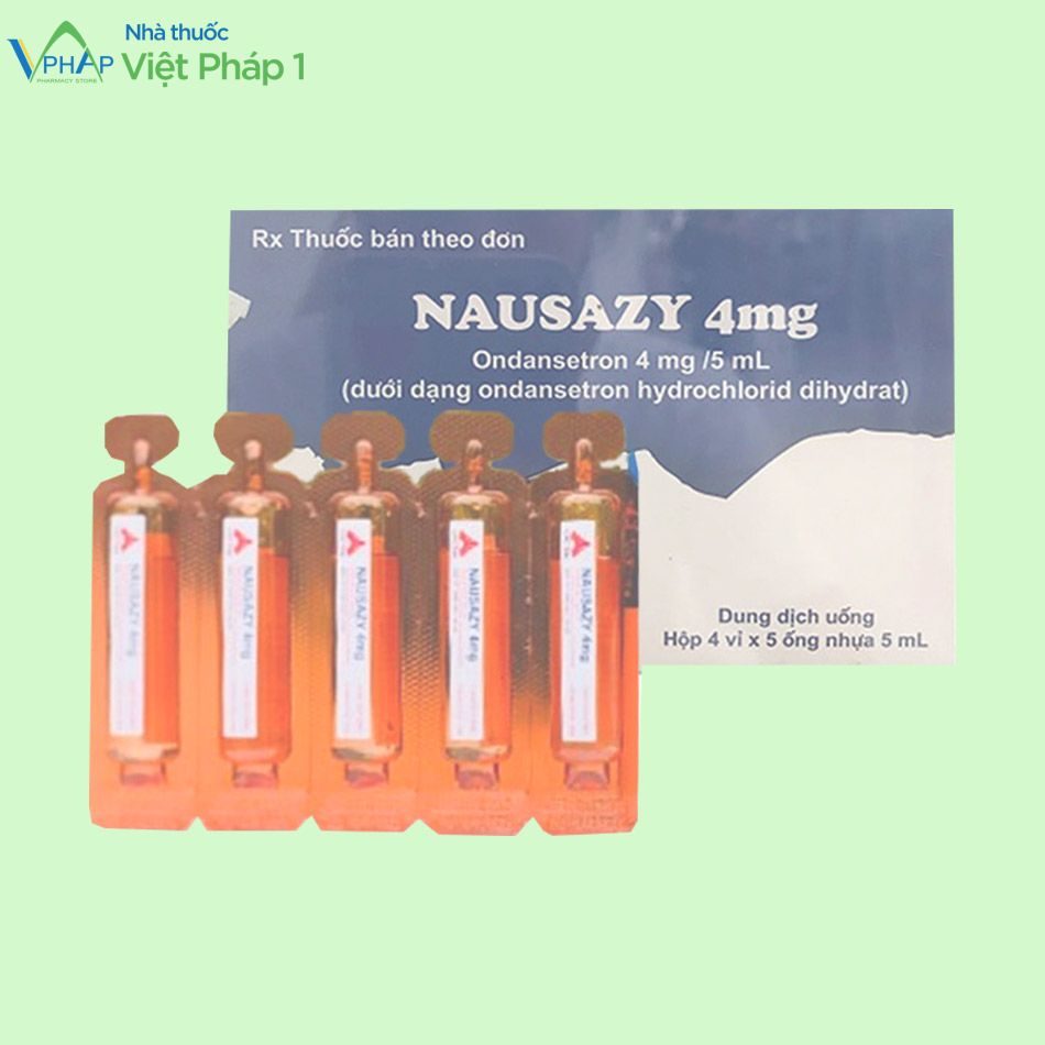 Hình ảnh hộp và ống thuốc Nausazy 4mg
