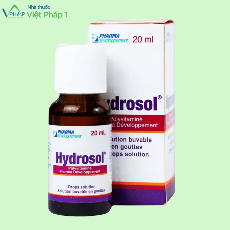 Hình ảnh hộp và lọ thuốc Hydrosol