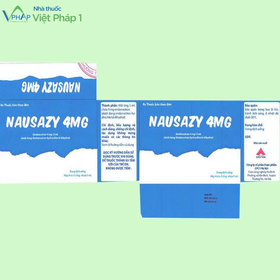 Hình ảnh nhãn thuốc Nausazy 4mg