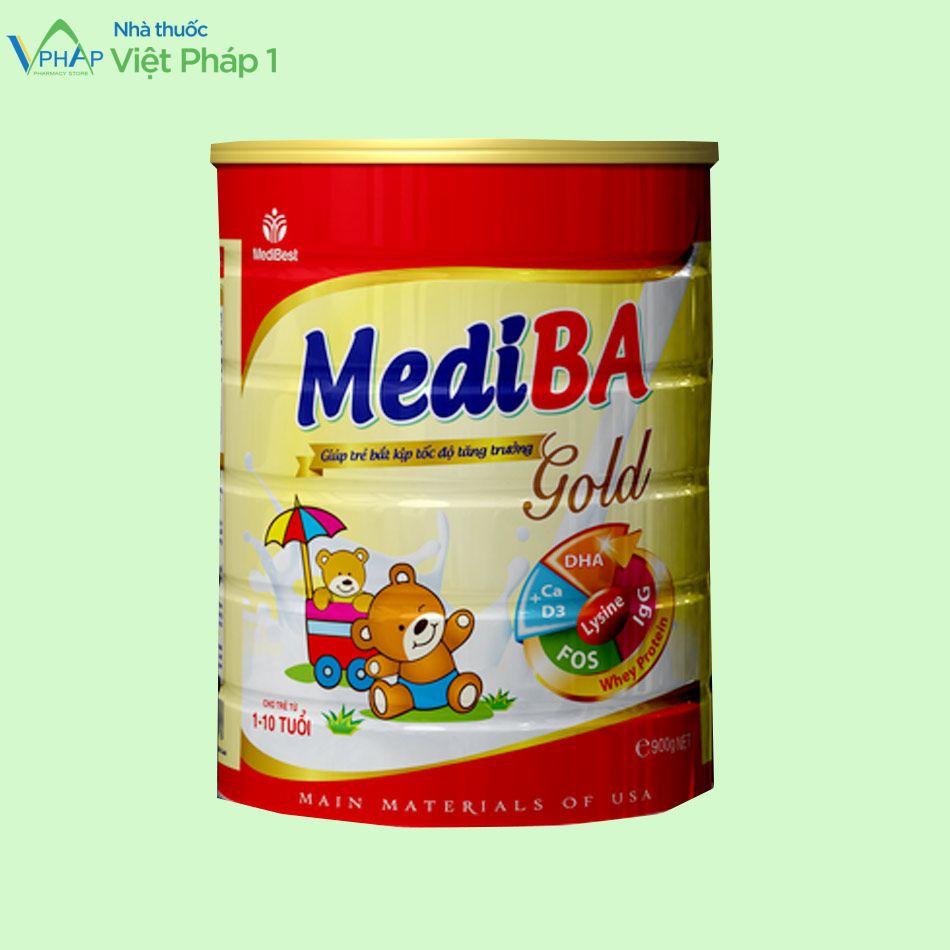 Hình ảnh Lon sữa công thức Medi BA Gold 900 gram