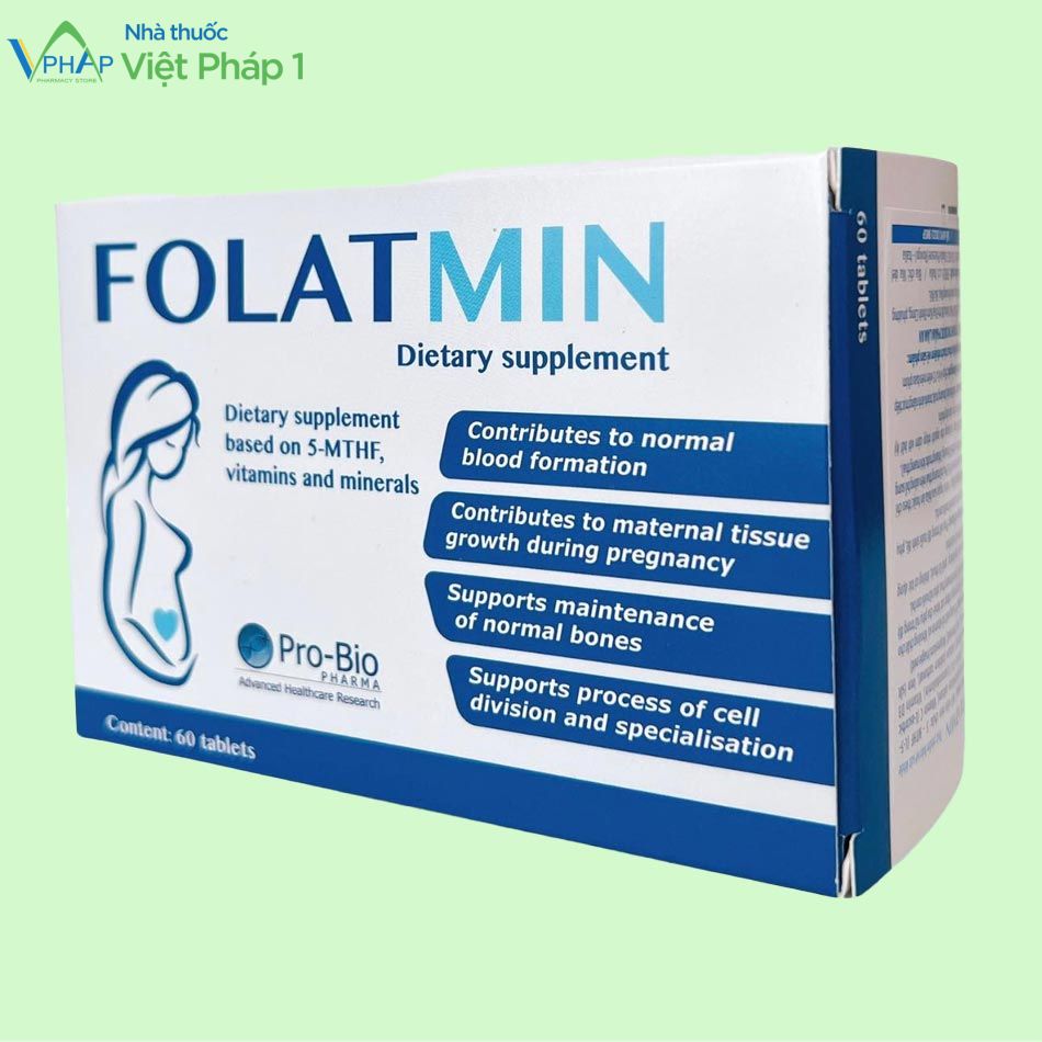 Mặt trước hộp sản phẩm Folatmin