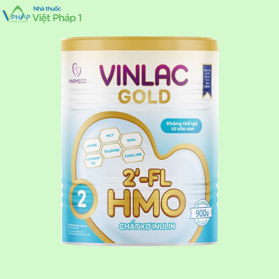 Hình ảnh: Lon sữa Vinlac Gold 900g số 12 dành cho trẻ trên 24 tháng tuổi.