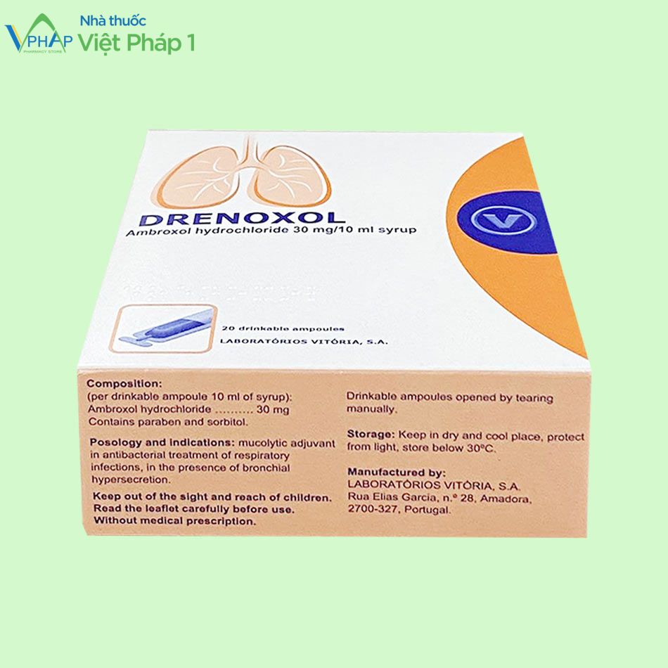 Hình ảnh thuốc Ambroxol Drenoxol 30mg/10ml tiêu đờm