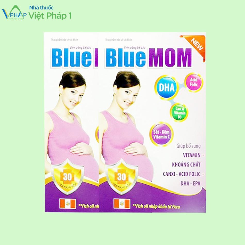 Hình ảnh hộp viên uống Blue Mom