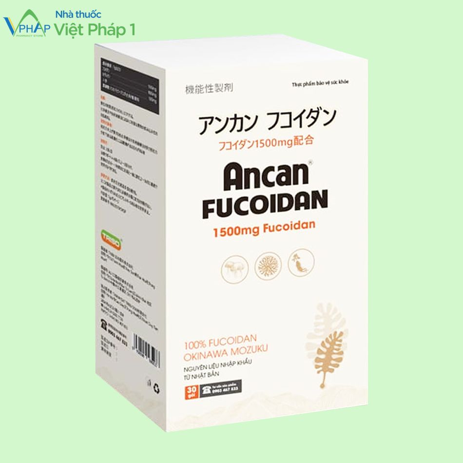 Hình ảnh bao bì bên ngoài sản phẩm Ancan Fucoidan