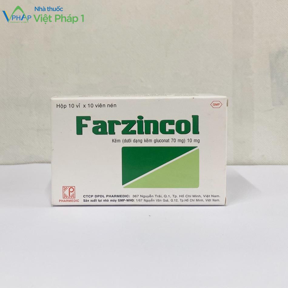 Hình ảnh hộp thuốc Farzincol 10mg 