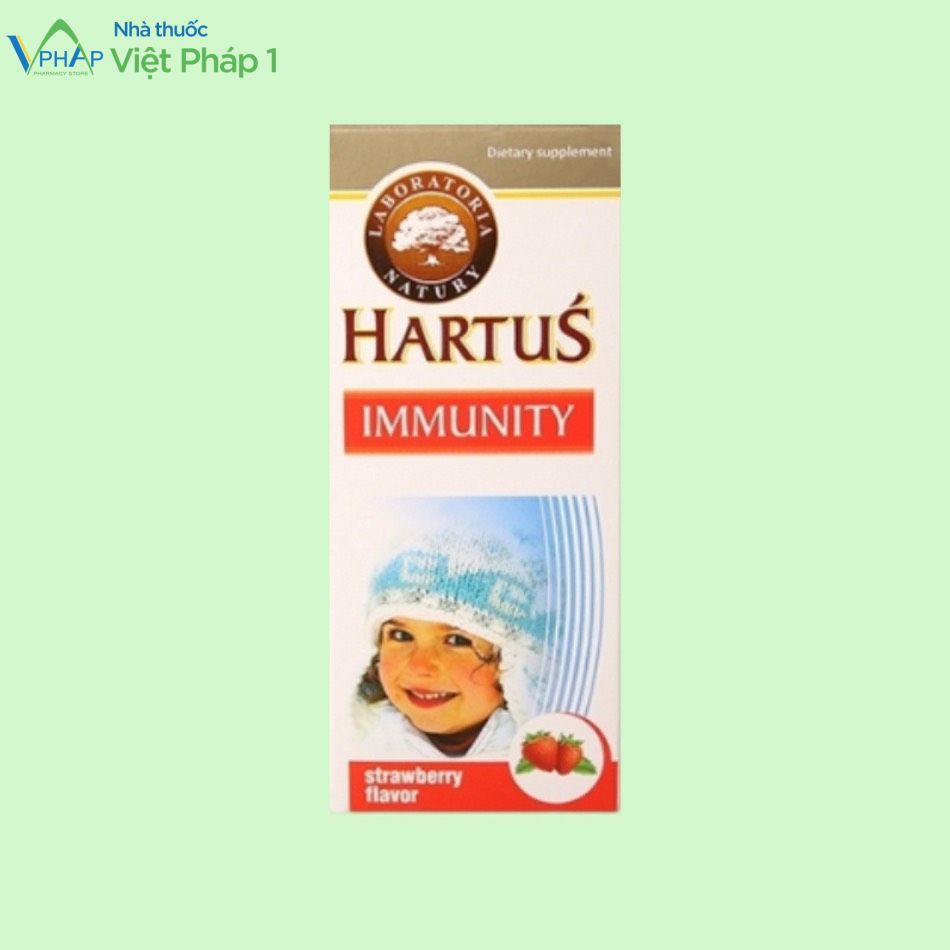 Hộp chứa 1 lọ 150ml dung dịch Hartus Immunity