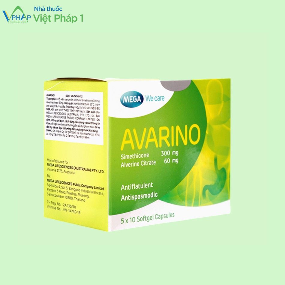 Hộp của thuốc Avarino
