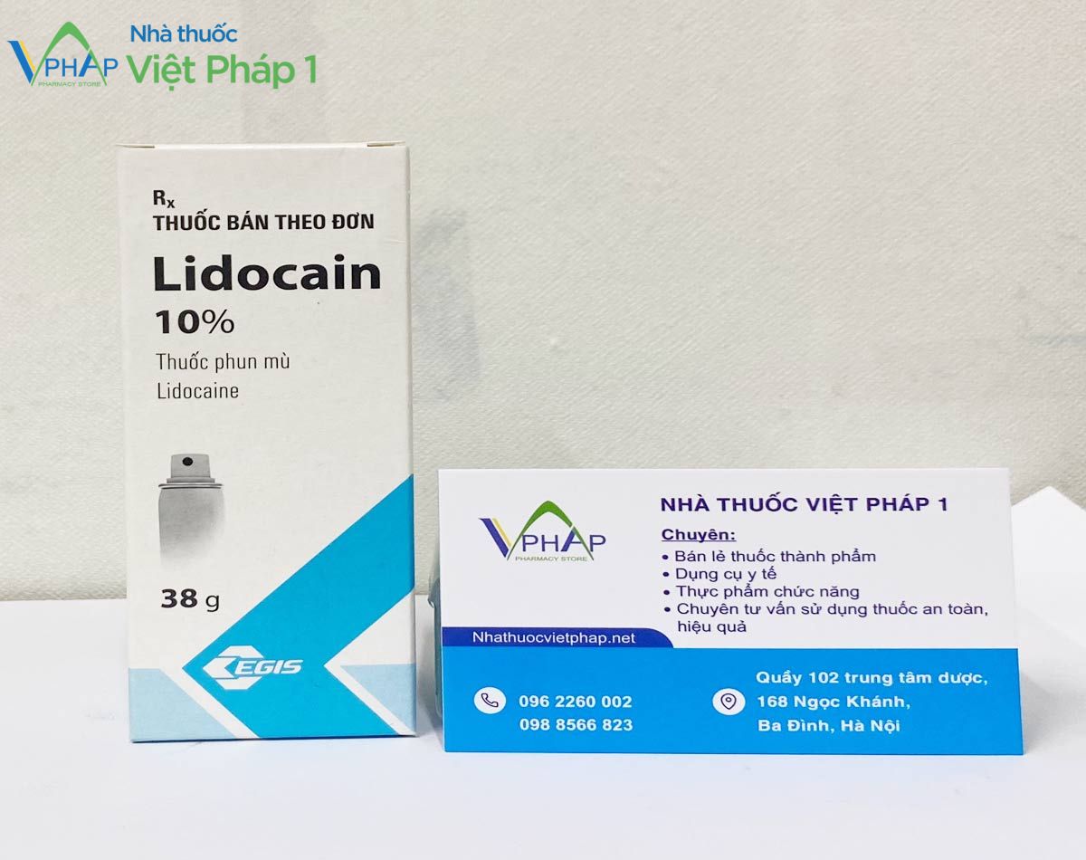 Hình ảnh: Thuốc phun mù Lidocain 10% được chụp tại Nhà Thuốc Việt Pháp 1