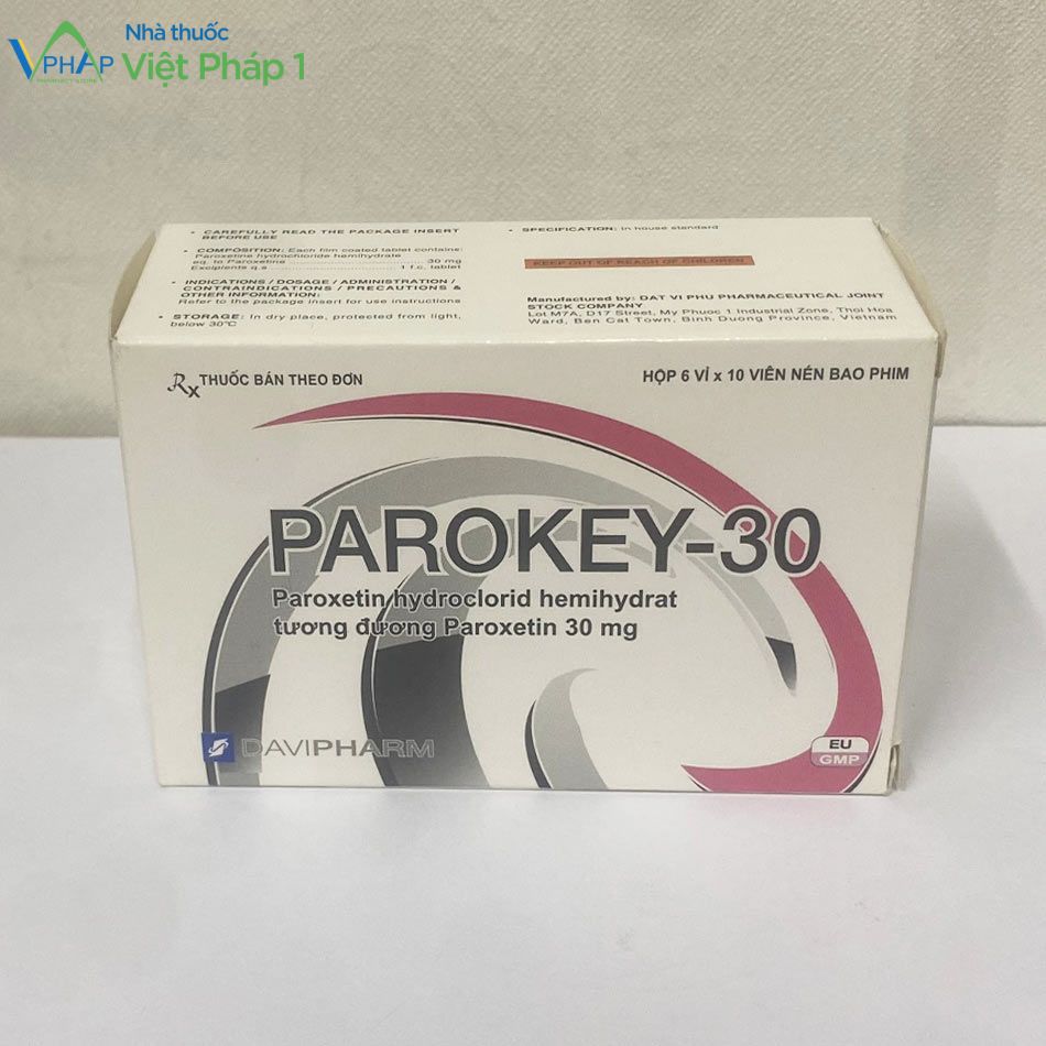 Hình ảnh: Hộp thuốc Parokey-30 được chụp tại Nhà Thuốc Việt Pháp 1
