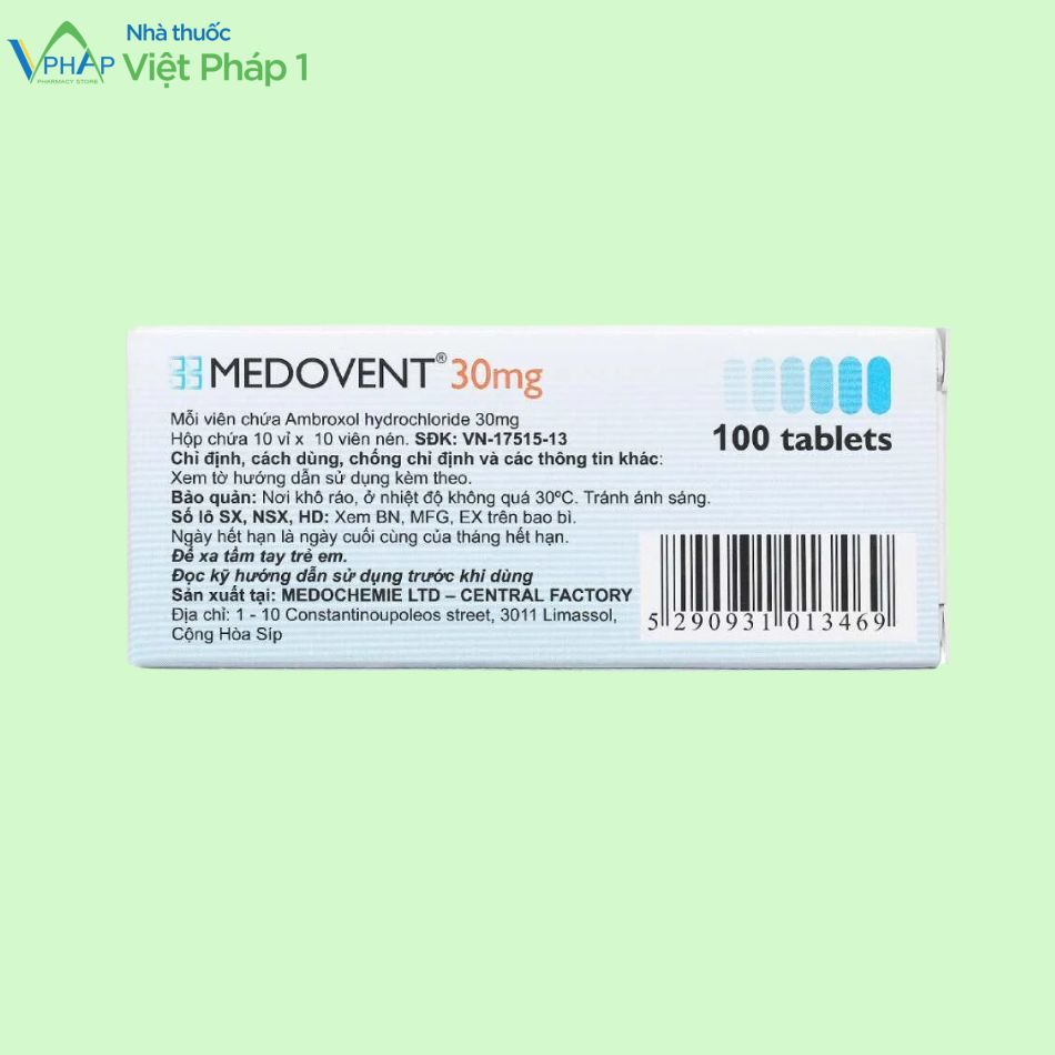 Thông tin thuốc kê đơn Medovent 30mg