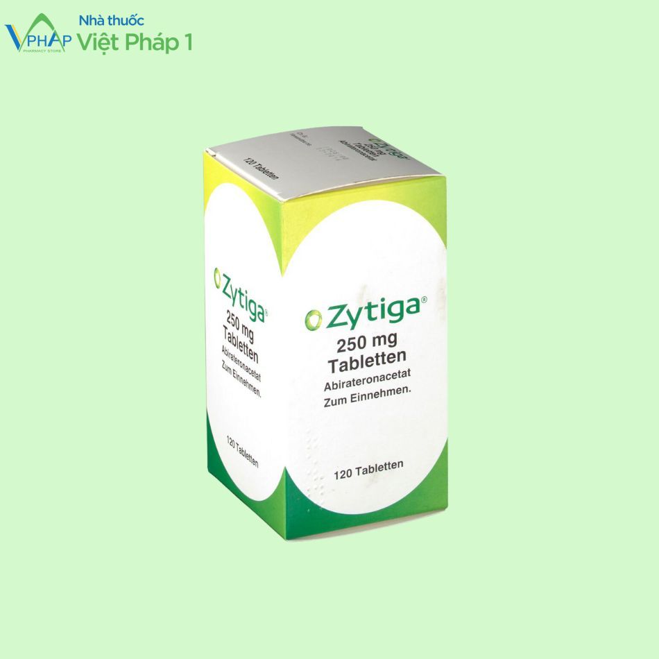 Hình ảnh: Mặt bên của hộp thuốc Zytiga