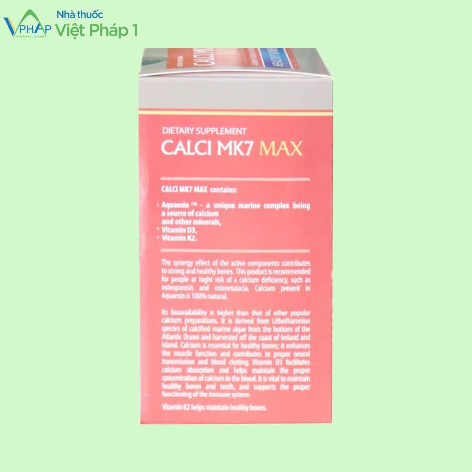 Calci MK7 Max bổ sung Calci và Vitamin D3K2