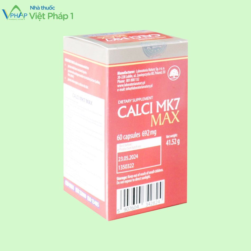 Hình ảnh hộp sản phẩm Calci MK7 Max