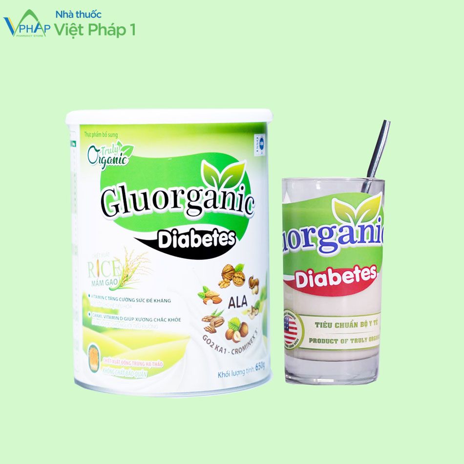 Hình ảnh hộp sản phẩm sữa hạt dinh dưỡng Gluorganic Diabetes